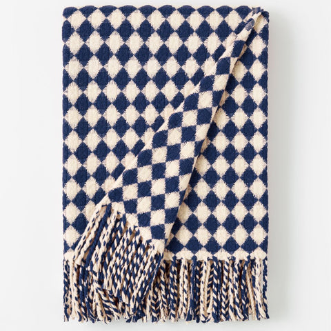 Burel Factory represented by 55° North Blanket, Azulejo Blanket Navy Blue 85/30