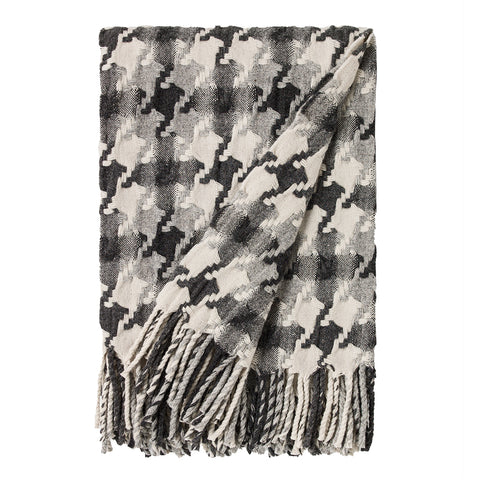 Burel Factory represented by 55° North Blanket, Pied de Coq Blanket Dark grey, Light grey and Pearl 32/6