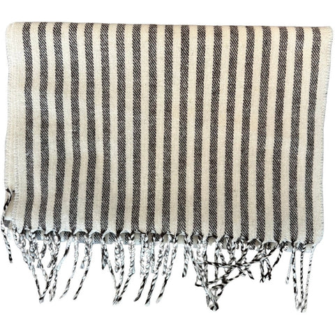 Burel Factory represented by 55° North Stripe Scarf Shawl Stripe - Pearl/Sarrubeco